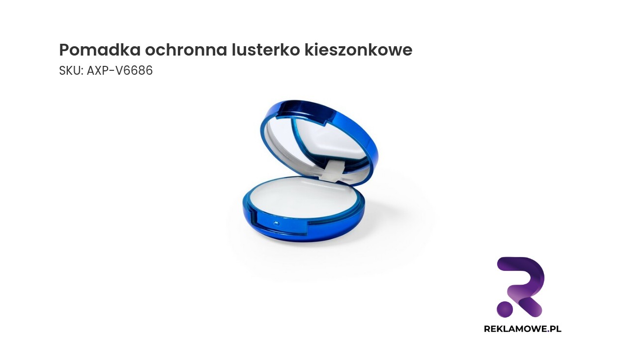 Pomadka ochronna, lusterko kieszonkowe Pomadka ochronna z wbudowanym lusterkiem kieszonkowym