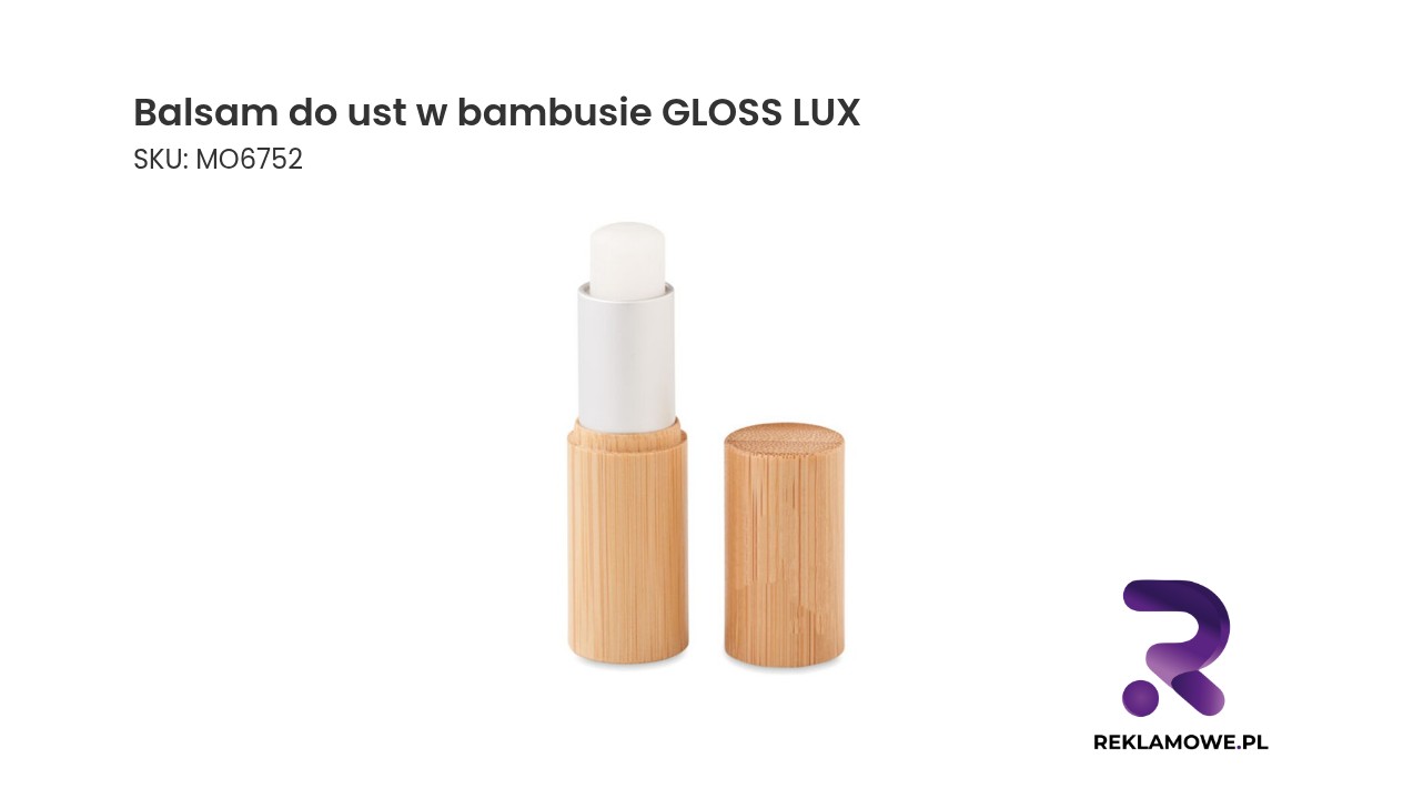 Naturalny balsam do ust GLOSS LUX w ekologicznym opakowaniu bambusowym